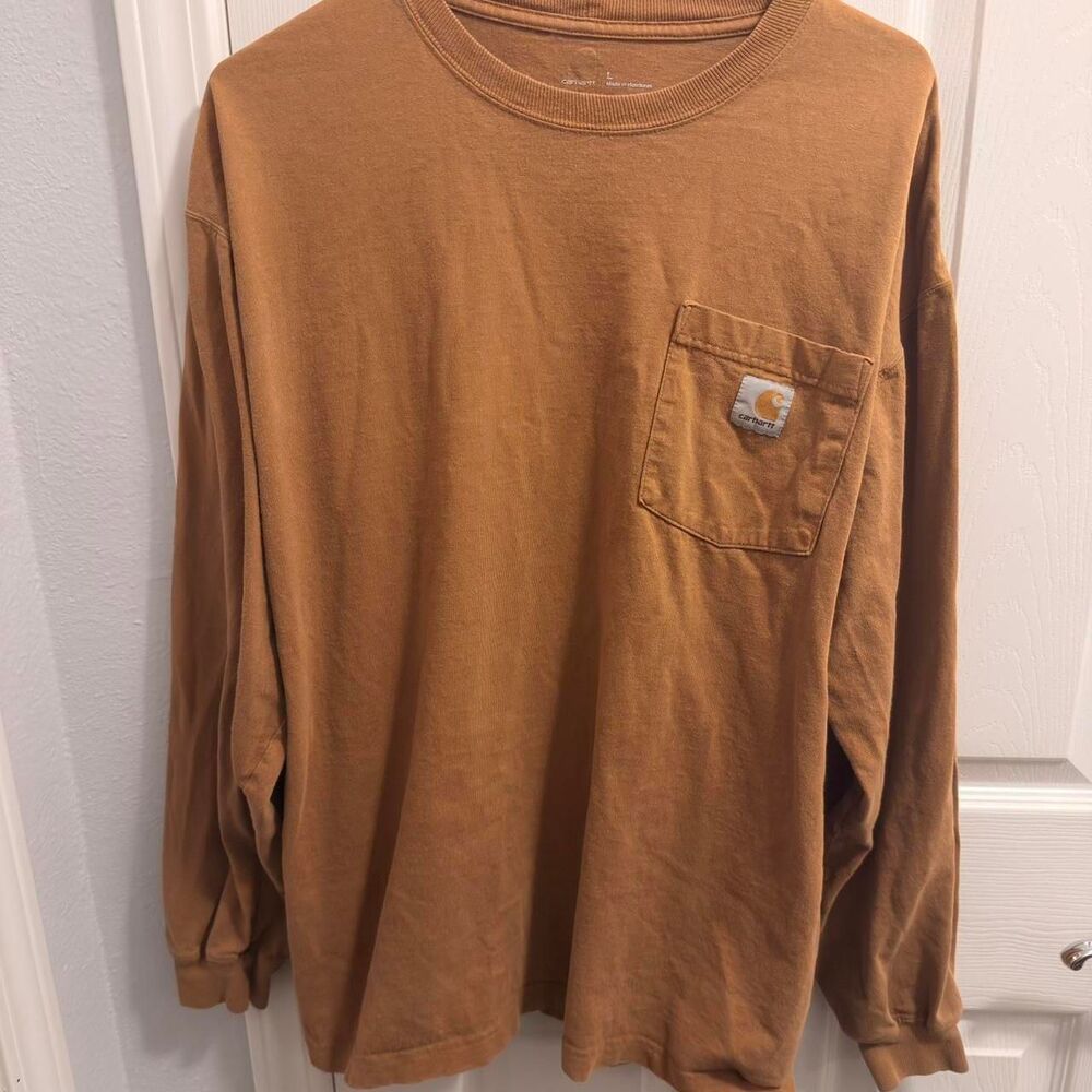 Carhartt Loose Fit Heavyweight Long-Sleeve Pocket Tee - Carhartt Brown - Size La